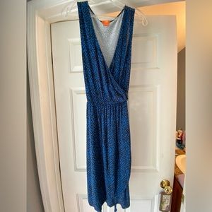 Joe Fresh blue and black V-Neck sleeveless black and blue midi dress